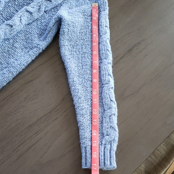 Ashley Powder Blue Cable Crew Sweater - Picture 6 of 6